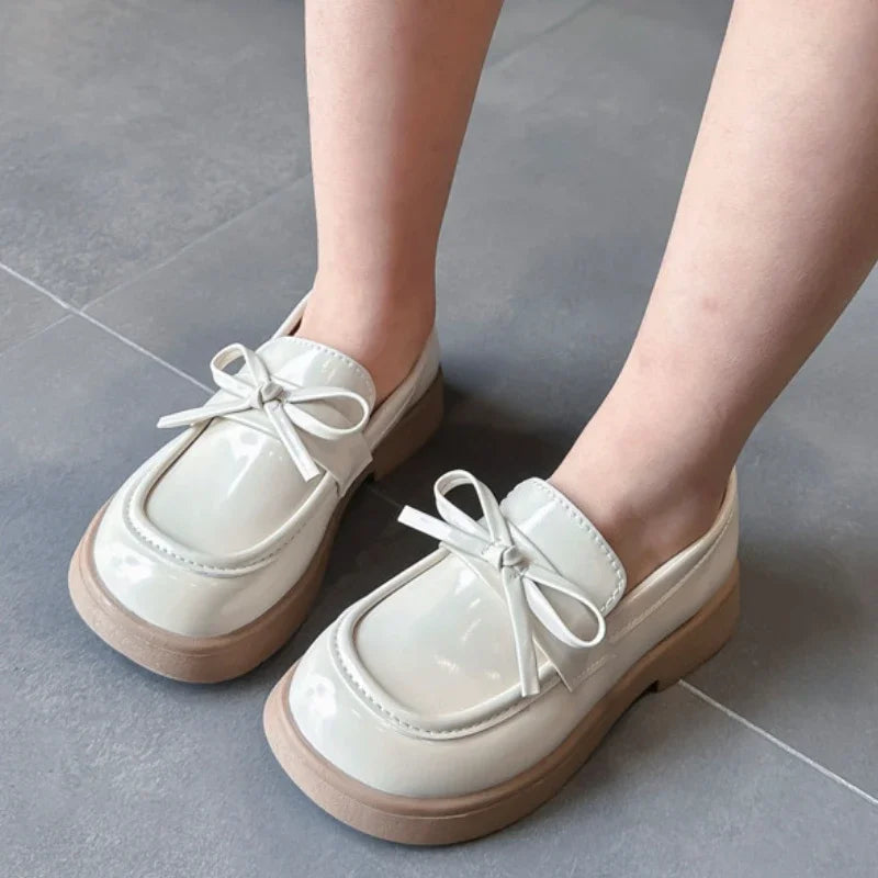 Kids' Black Thick Sole School Loafers