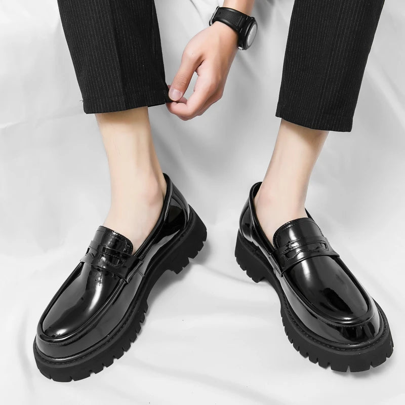 Women's Black Platform Wedding Loafers
