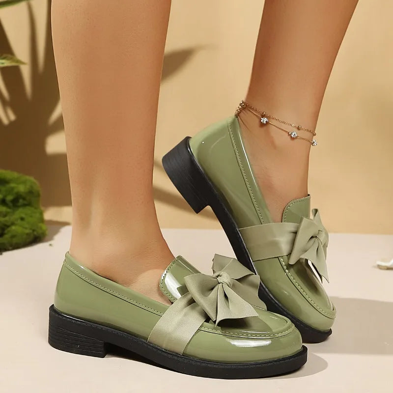 Women's Bow Platform Slip-On Loafers