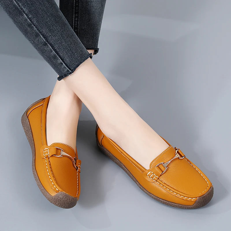 Women's Leather Boat Loafers