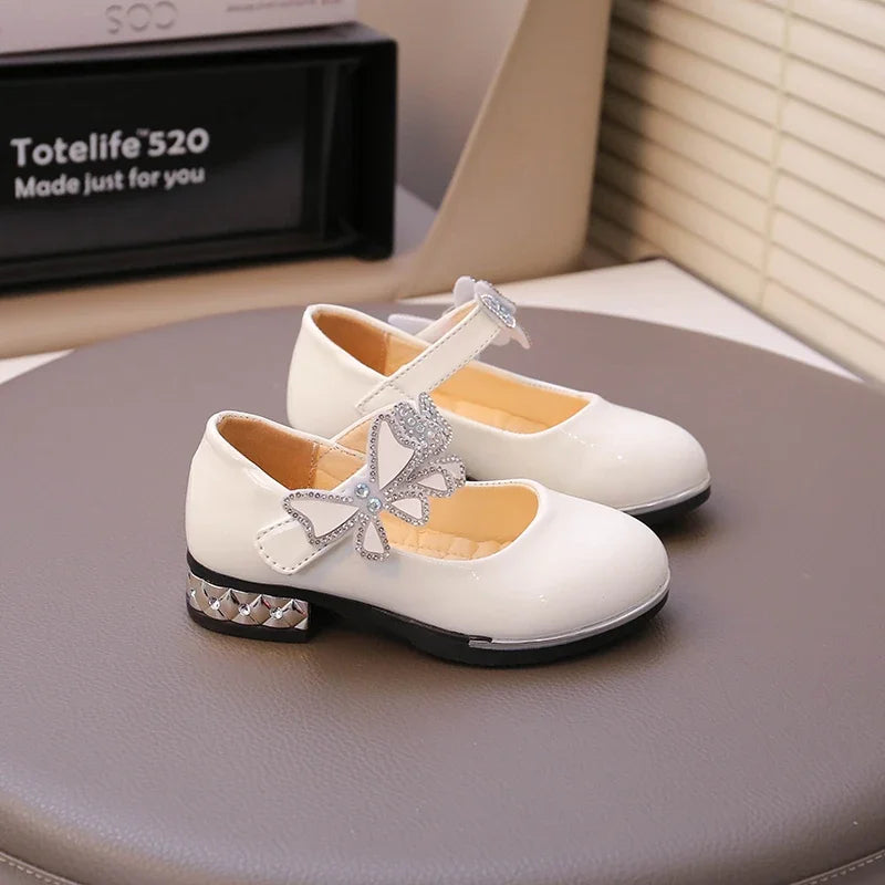 Girls' Rhinestone Butterfly Party Loafers