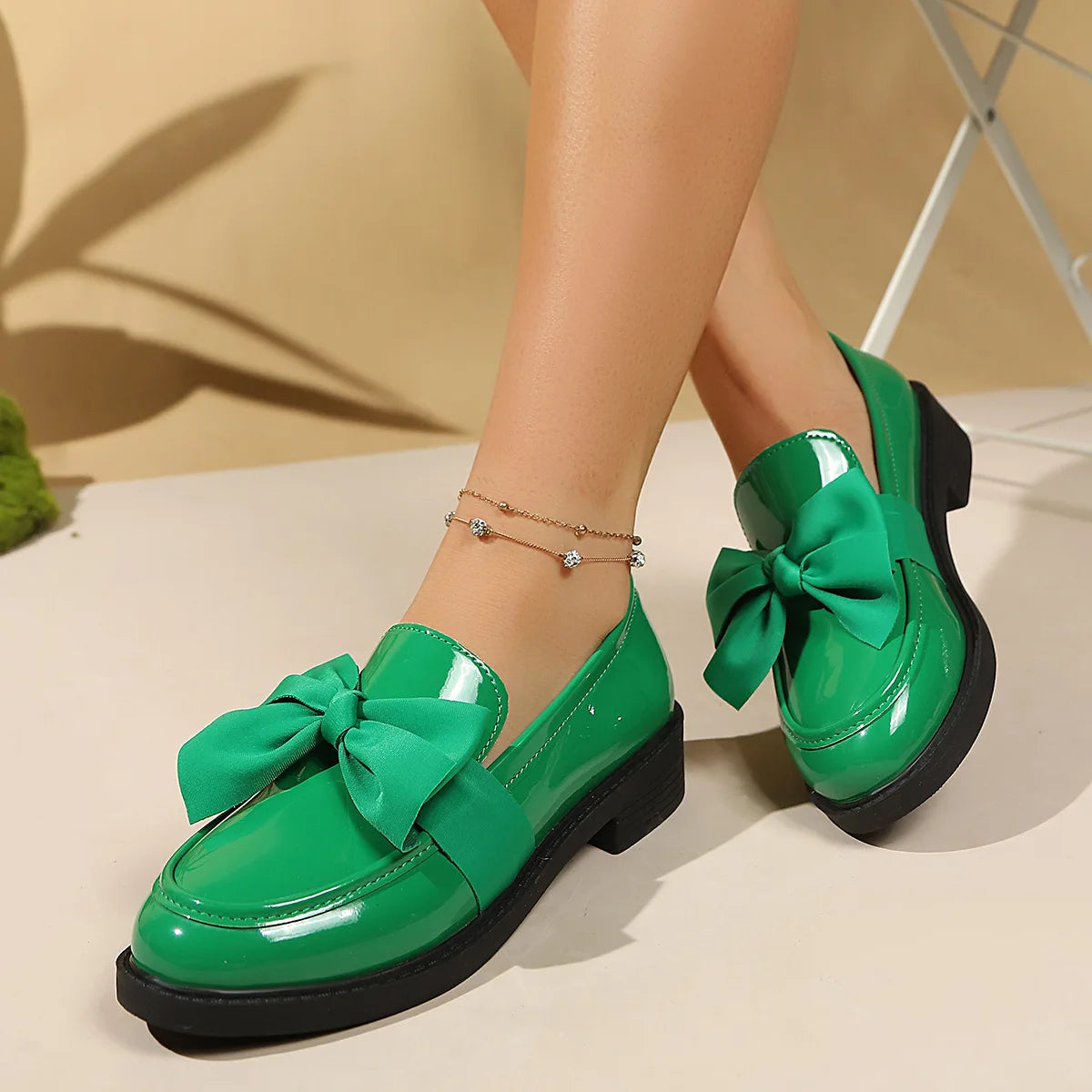 Women's Bow Platform Slip-On Loafers