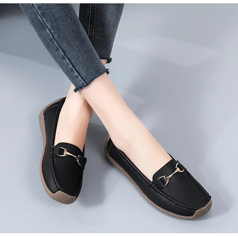 Women's Leather Boat Loafers