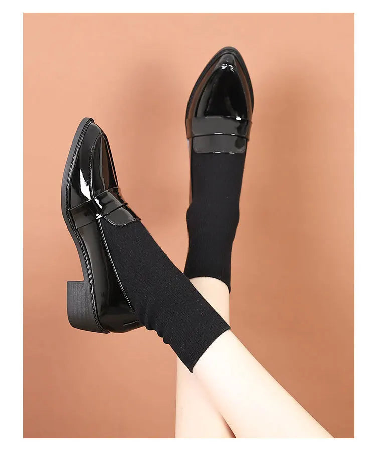 Women's Black Patent Leather Work Loafers