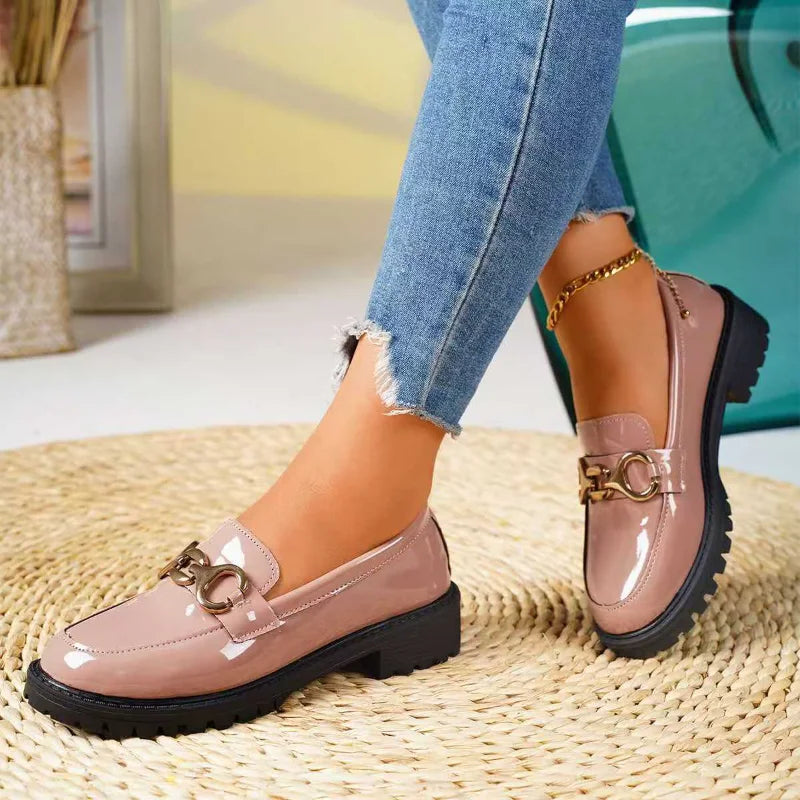 Women's British Style Thick Heel Loafers