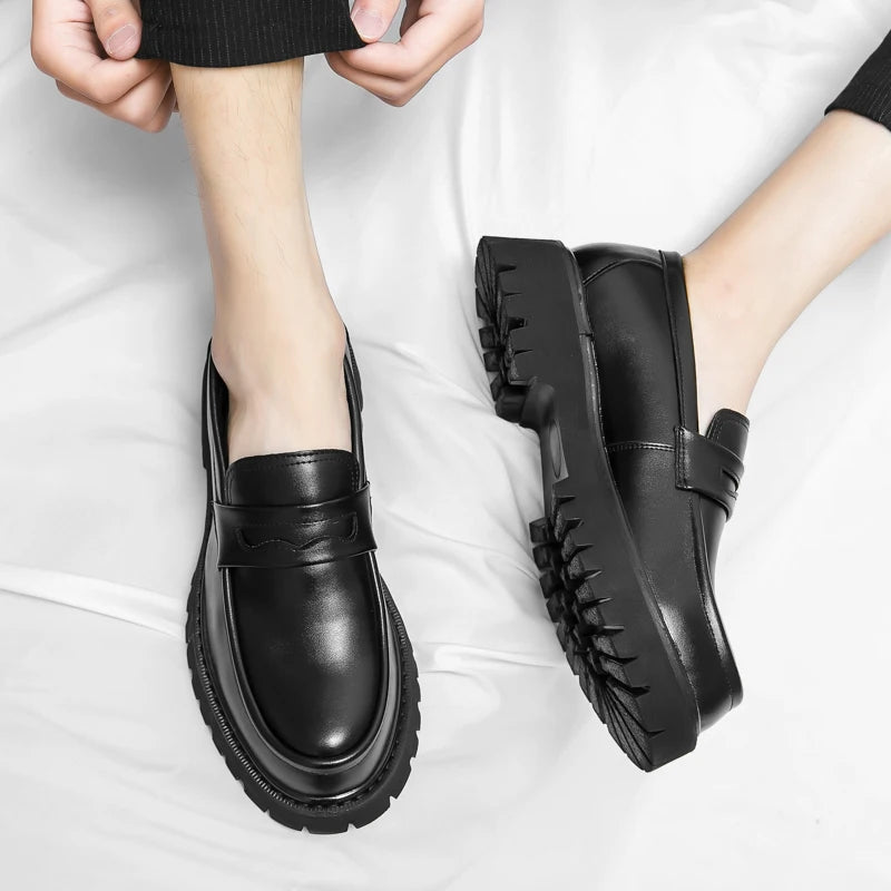 Women's Black Platform Wedding Loafers