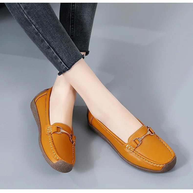 Women's Leather Boat Loafers
