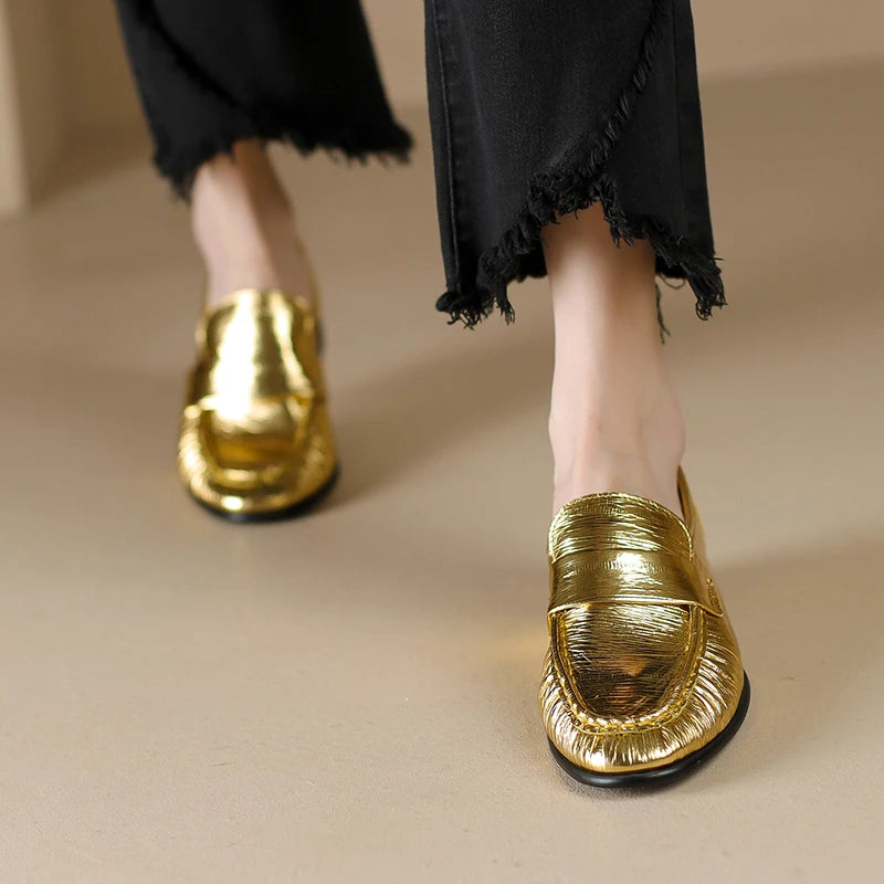 Women's Leather Slingback Loafer Flats