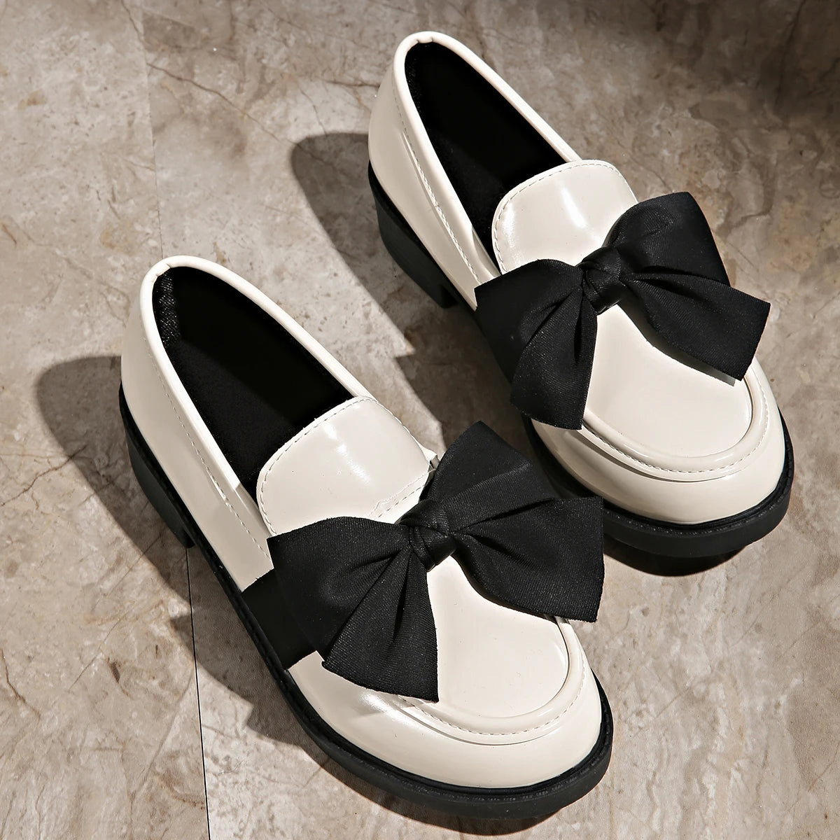 Women's Patent Leather Bow Loafers