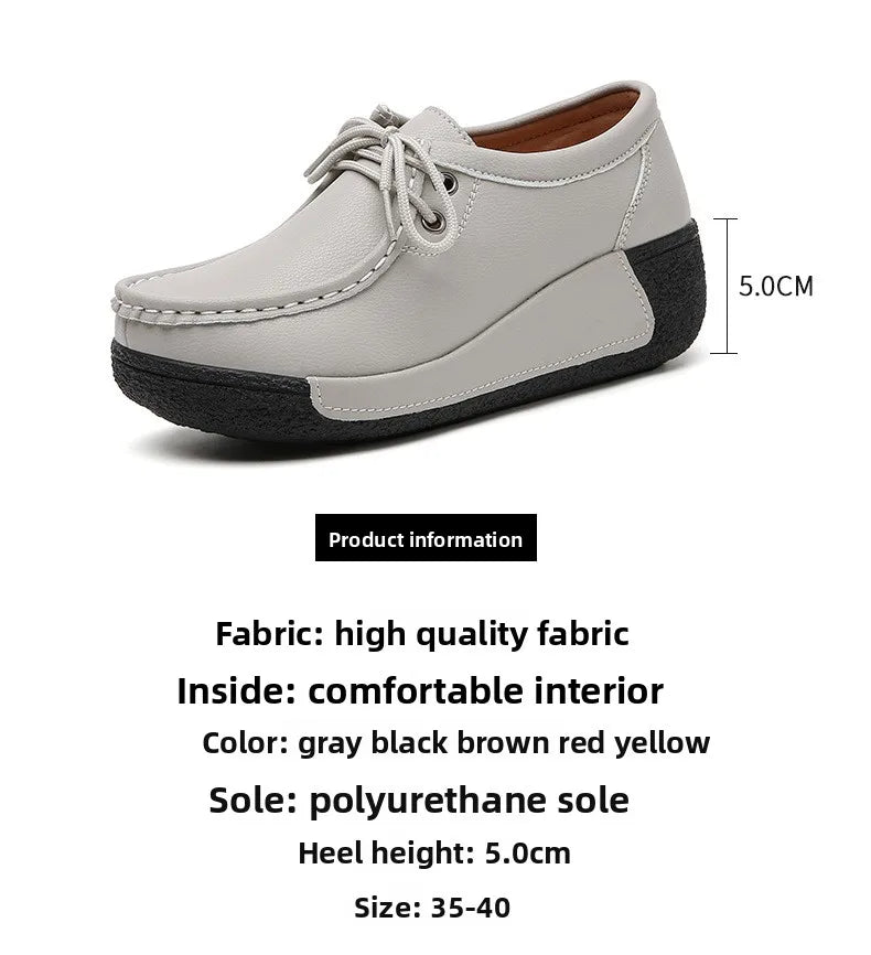 Women's Real Leather Flatform Loafers