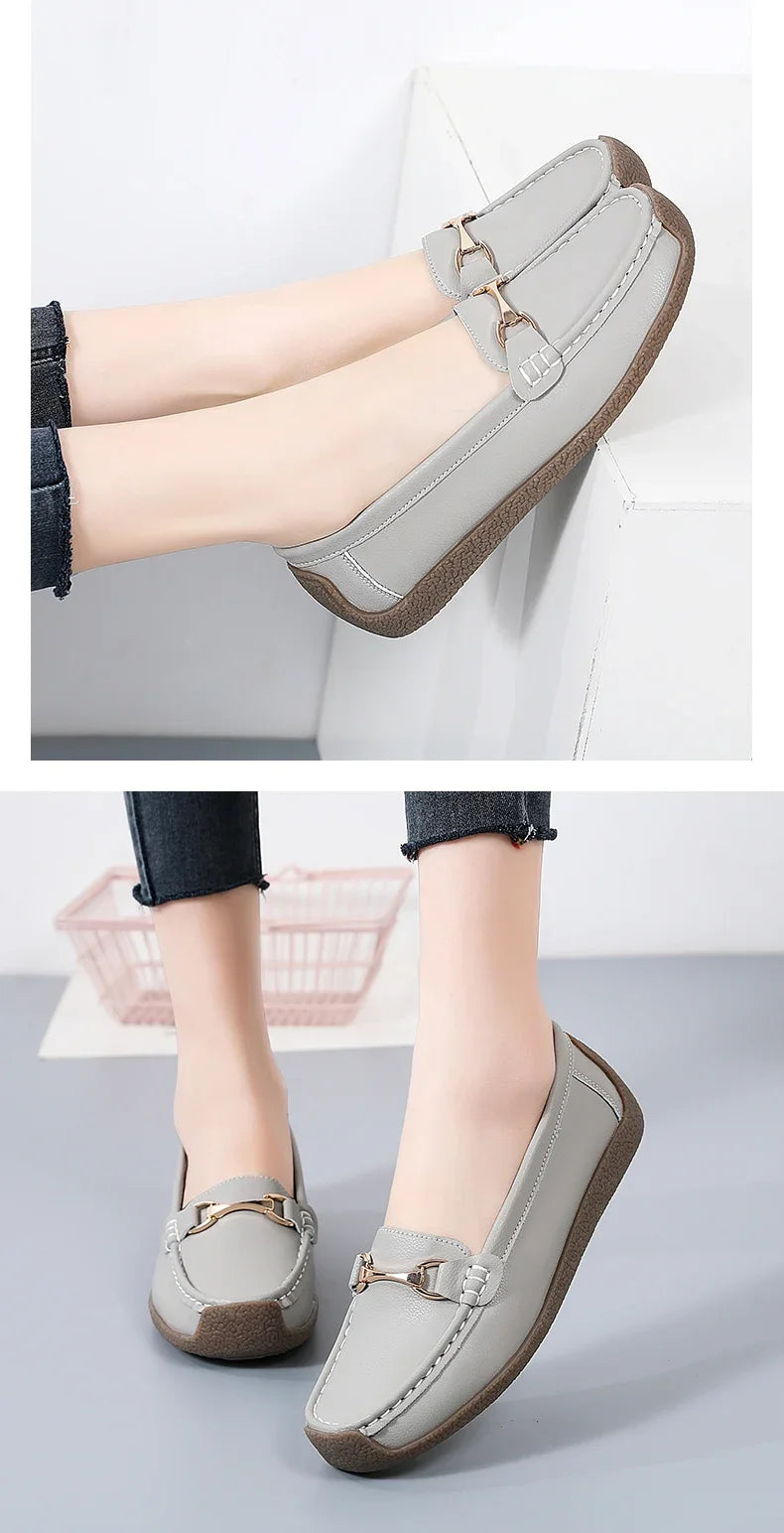 Women's Leather Boat Loafers