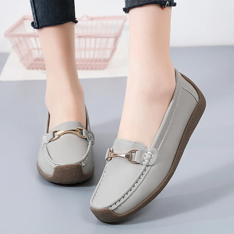 Women's Leather Boat Loafers