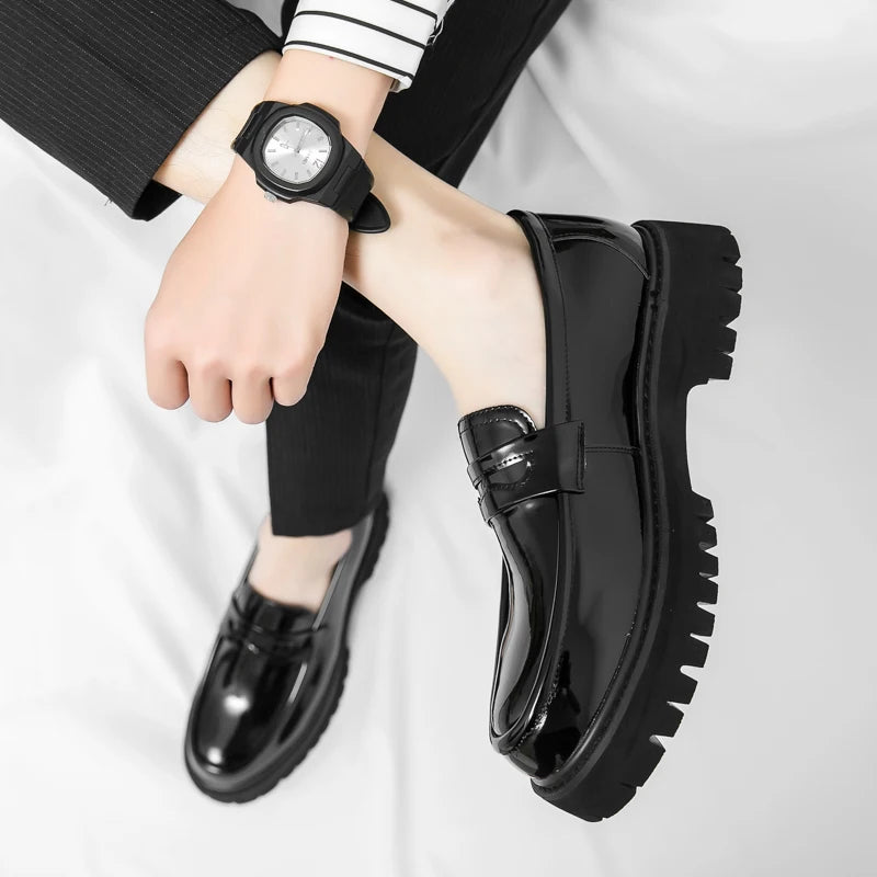 Women's Black Platform Wedding Loafers
