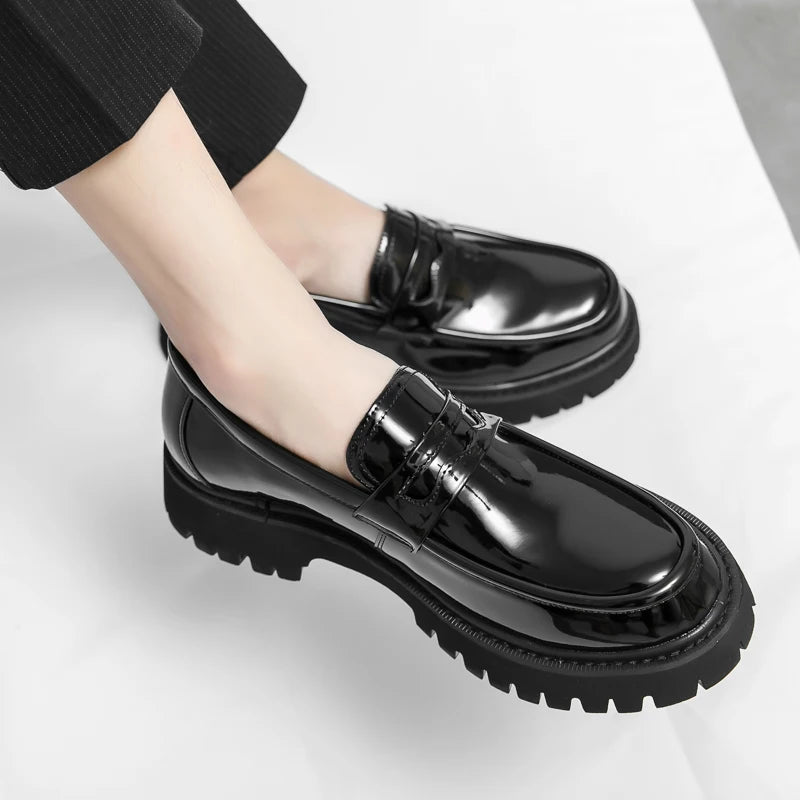 Women's Black Platform Wedding Loafers