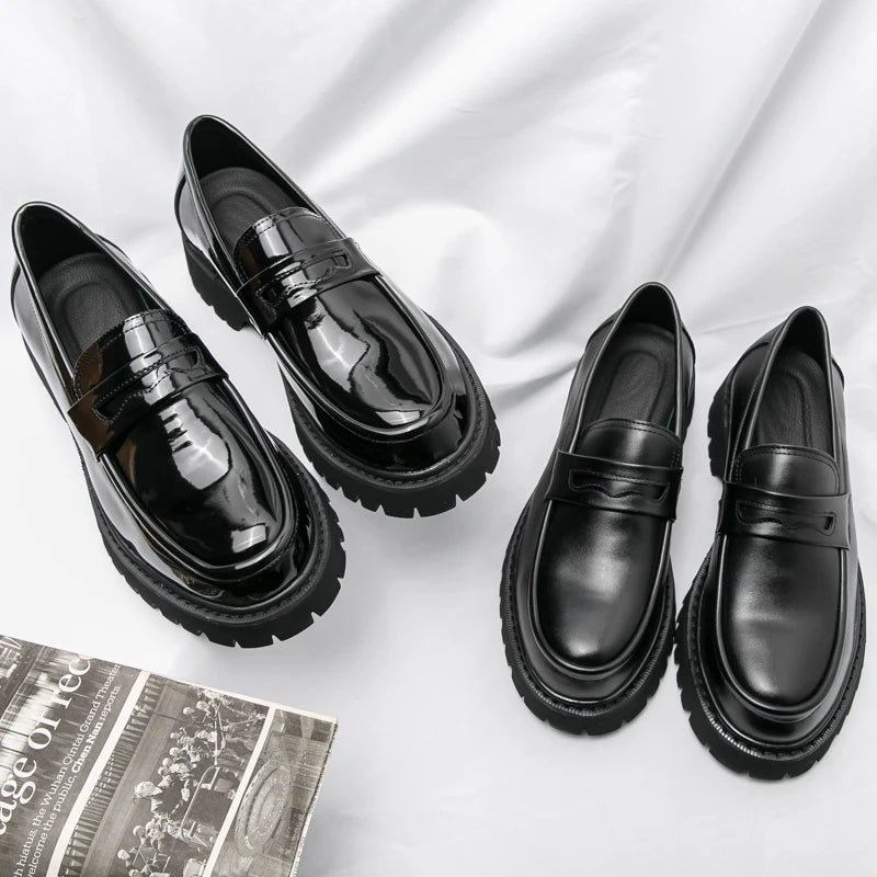 Women's Black Platform Wedding Loafers
