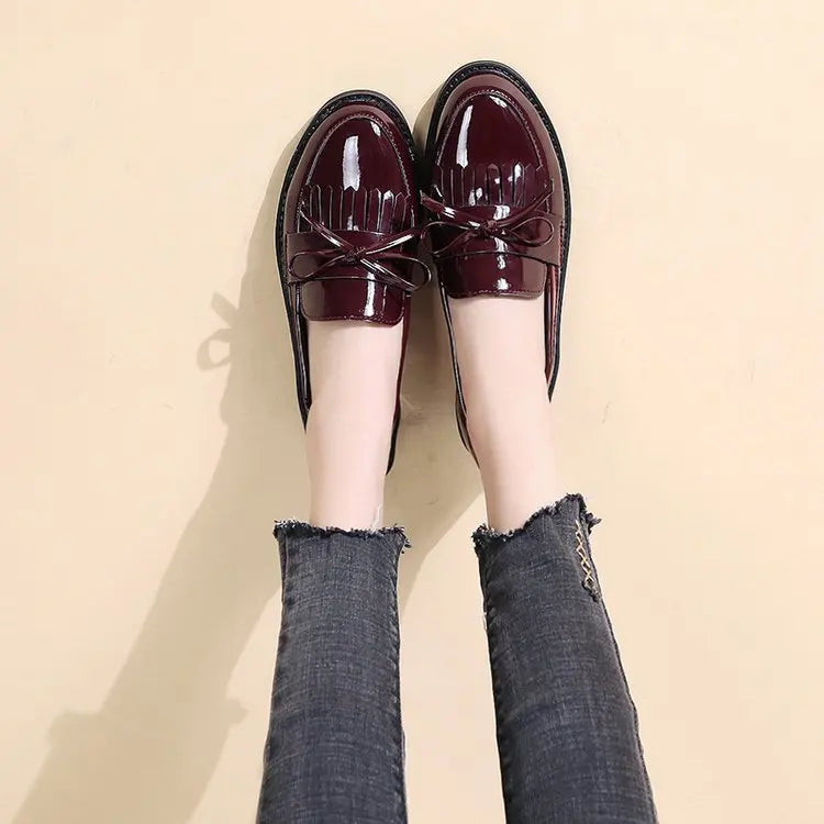 Women's Butterfly Knot Tassel Loafers