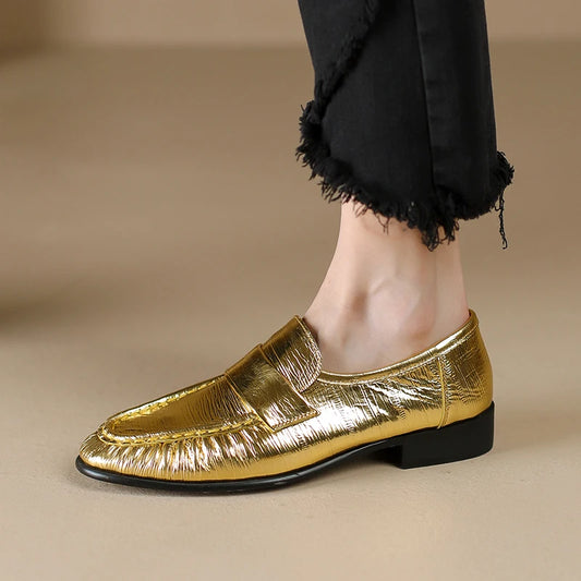 Women's Leather Slingback Loafer Flats