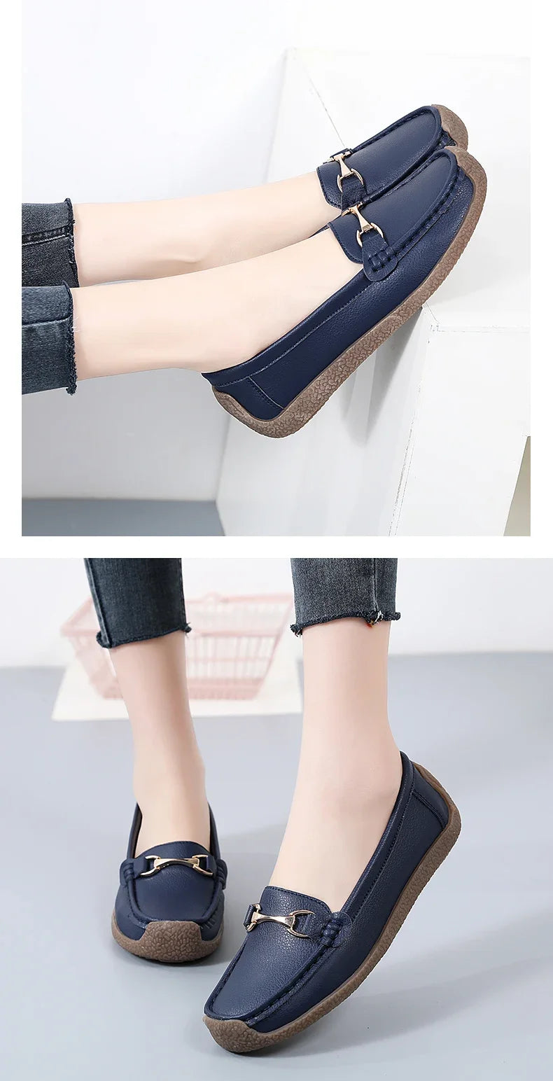 Women's Leather Boat Loafers