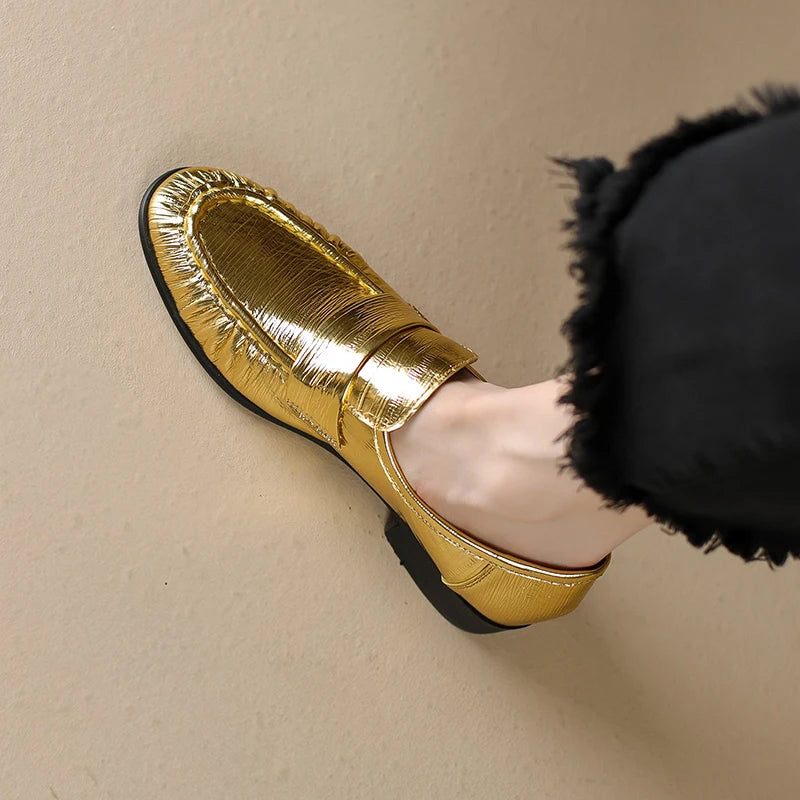 Women's Leather Slingback Loafer Flats