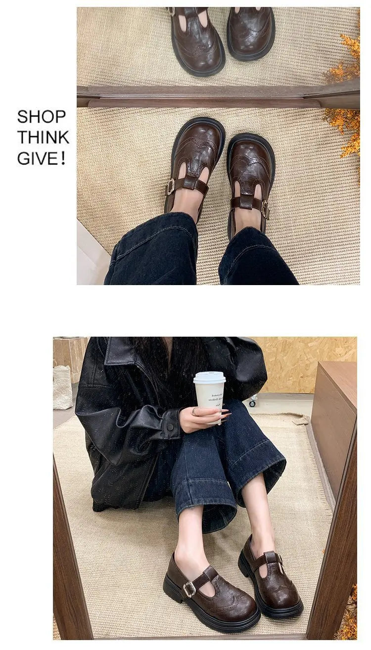 Women's Block Heel Mary Jane Loafers