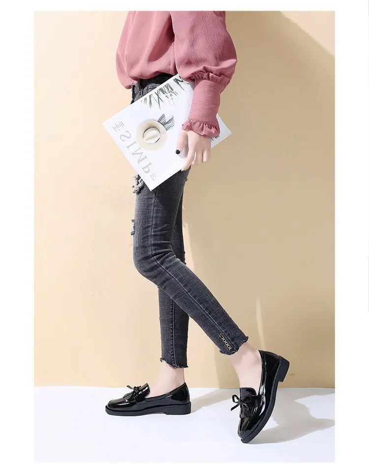 Women's Butterfly Knot Tassel Loafers