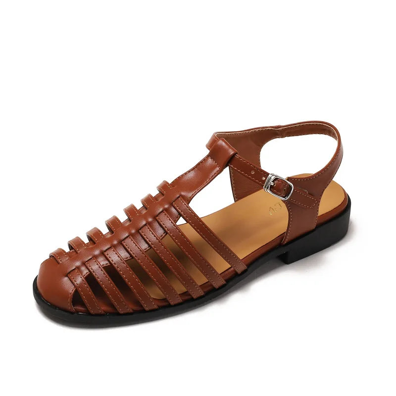 Womens T Bar Woven Ballet Flats side view - womens Mary Jane flats UK view 9