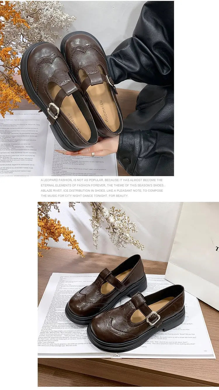 Women's Block Heel Mary Jane Loafers