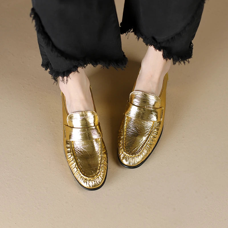 Women's Leather Slingback Loafer Flats