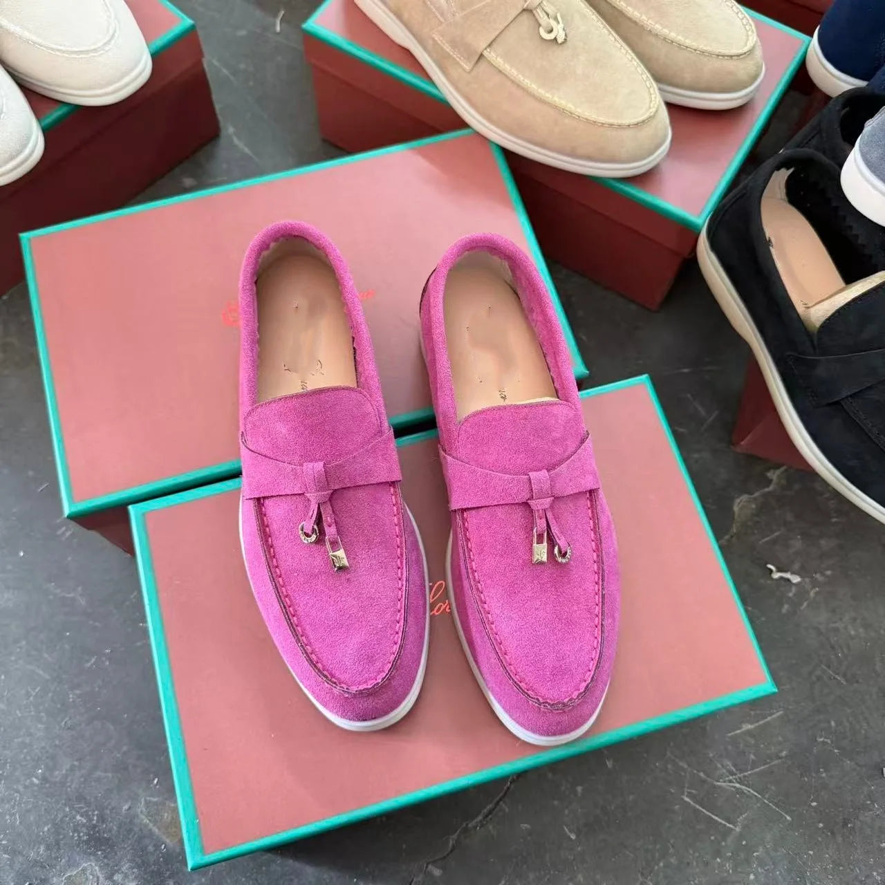 Women's Leather Tassel Slip-On Loafers