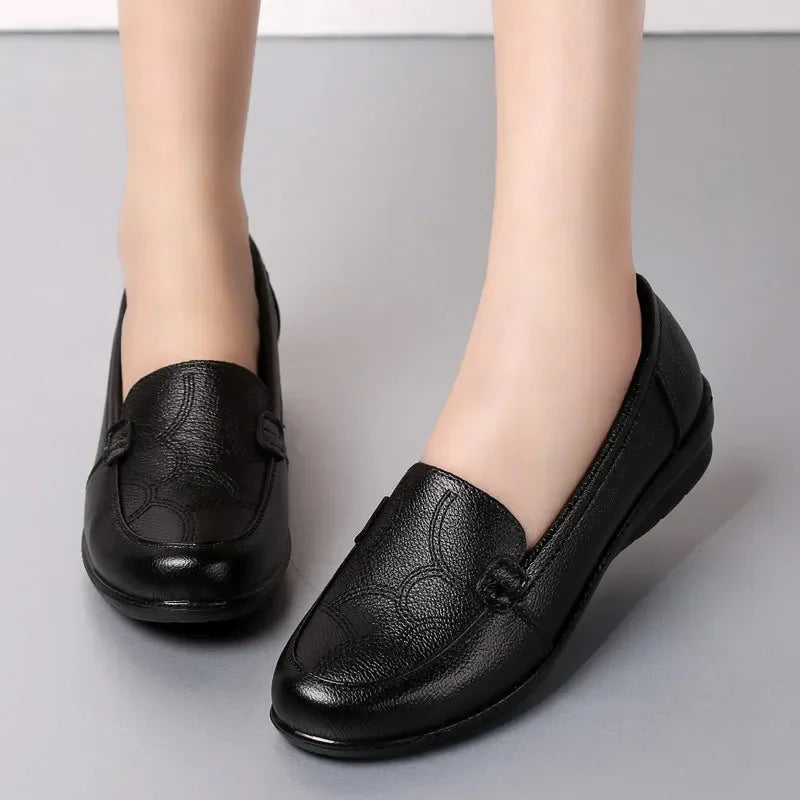 Women's Black Soft Sole Comfort Loafers