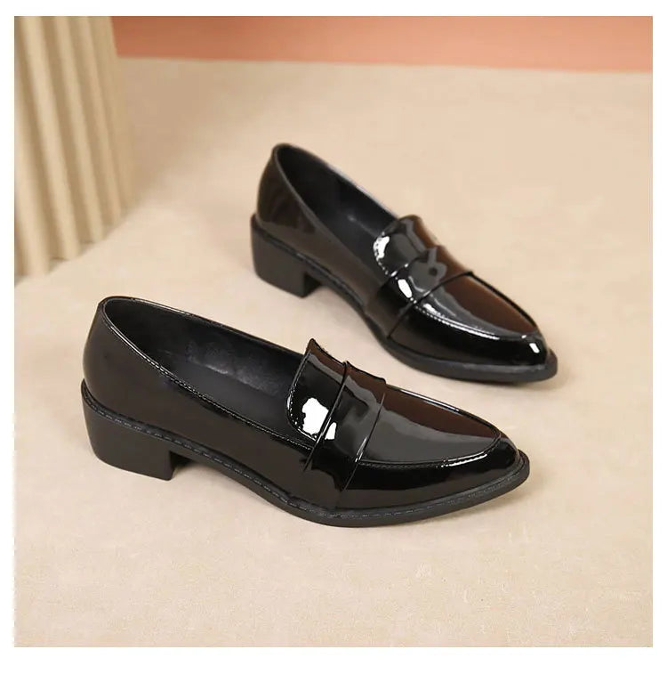 Women's Black Patent Leather Work Loafers