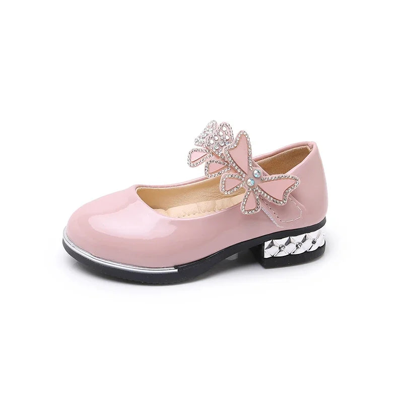 Girls' Rhinestone Butterfly Party Loafers