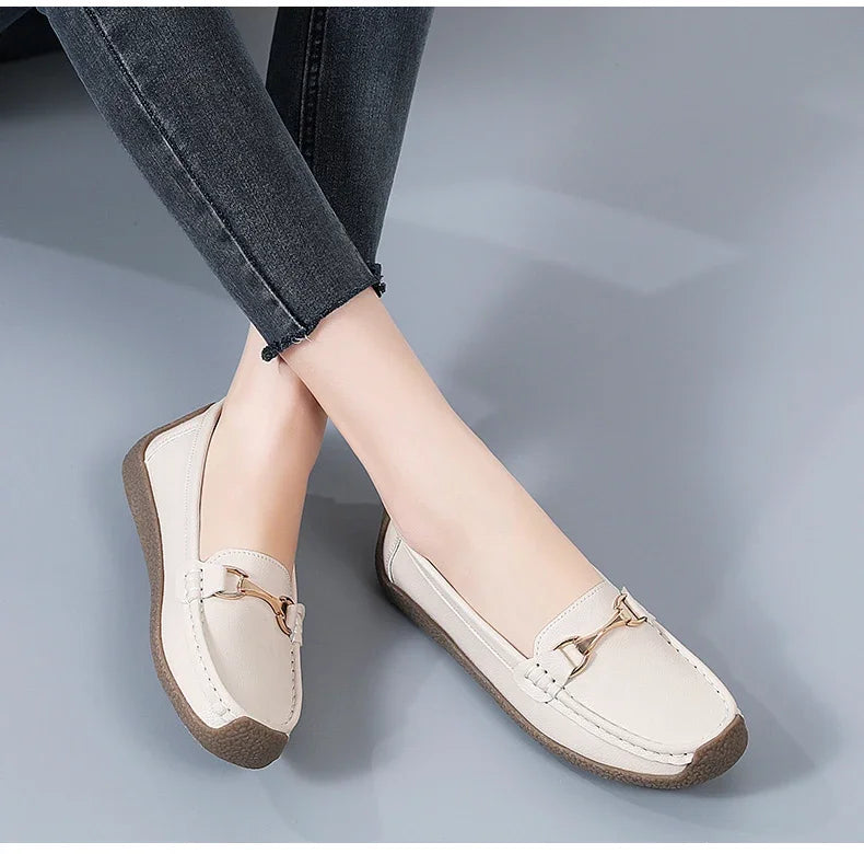 Women's Leather Boat Loafers