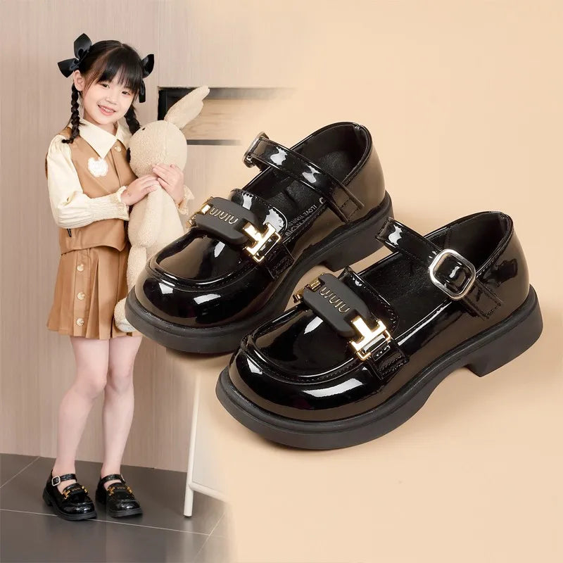 Girls' British Style Princess Loafers