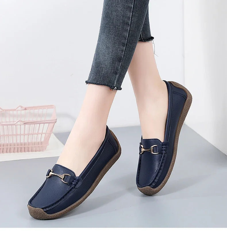 Women's Leather Boat Loafers