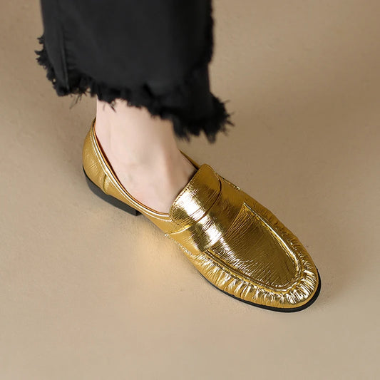 Women's Leather Slingback Loafer Flats