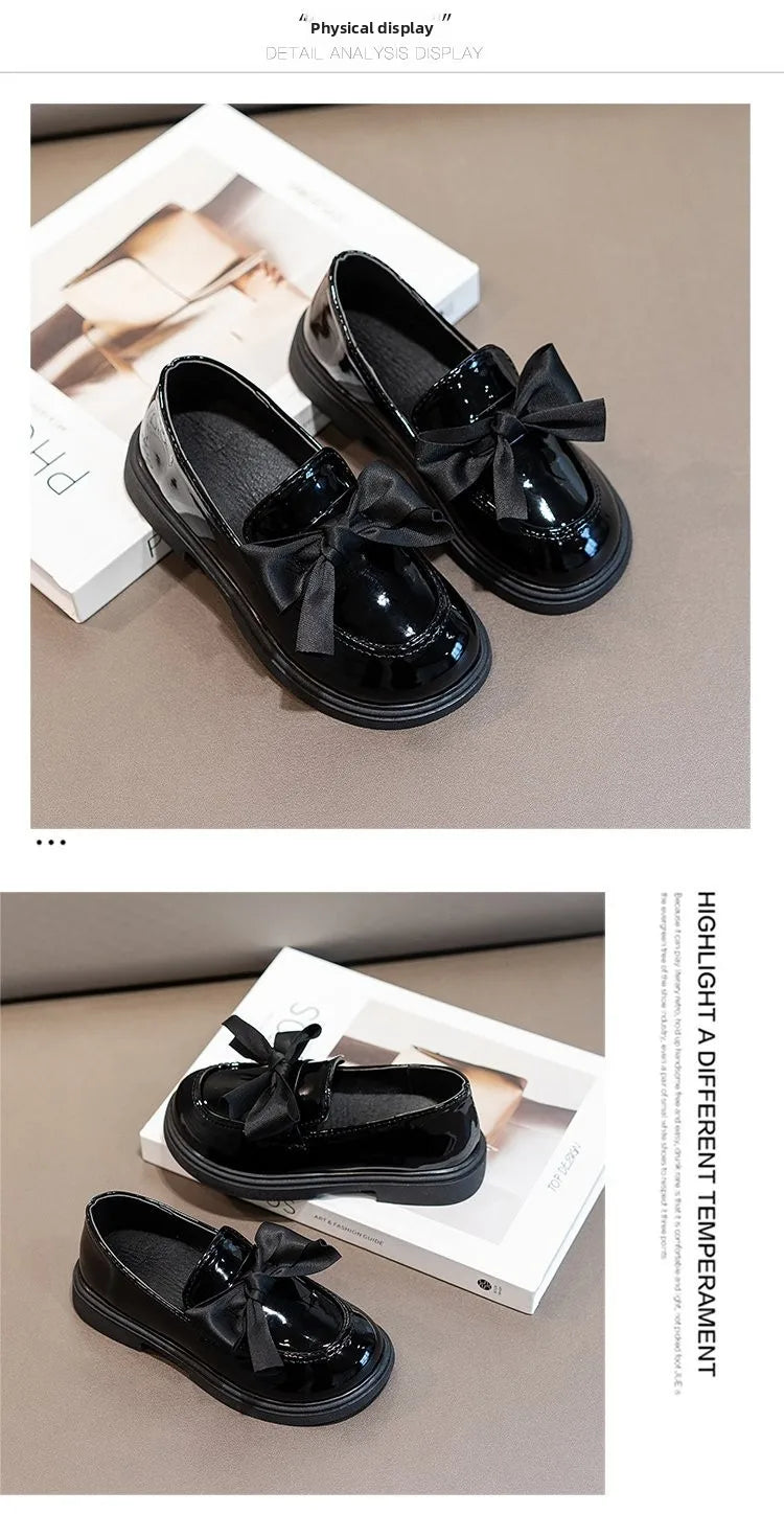 Girls' Leather Bow Oxford Loafers