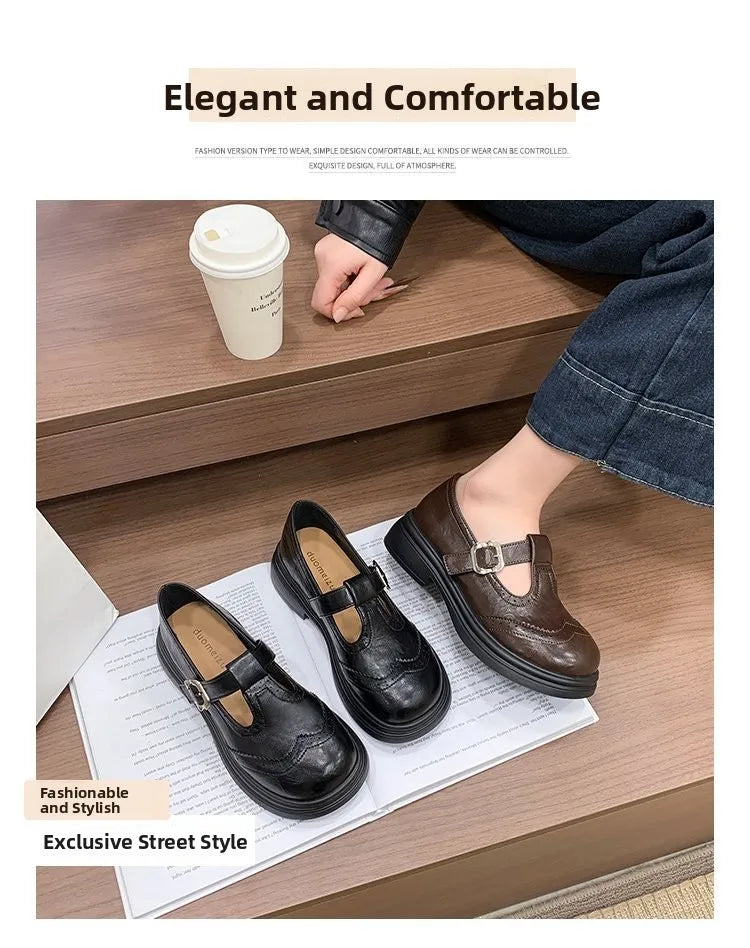 Women's Block Heel Mary Jane Loafers