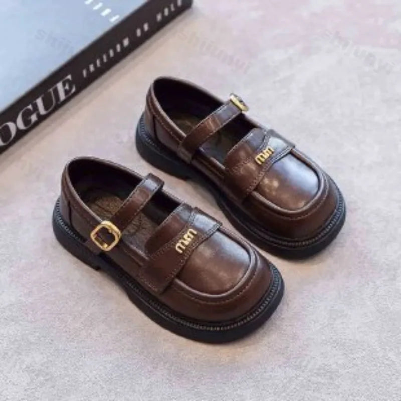 Girls' PU Leather School Loafers
