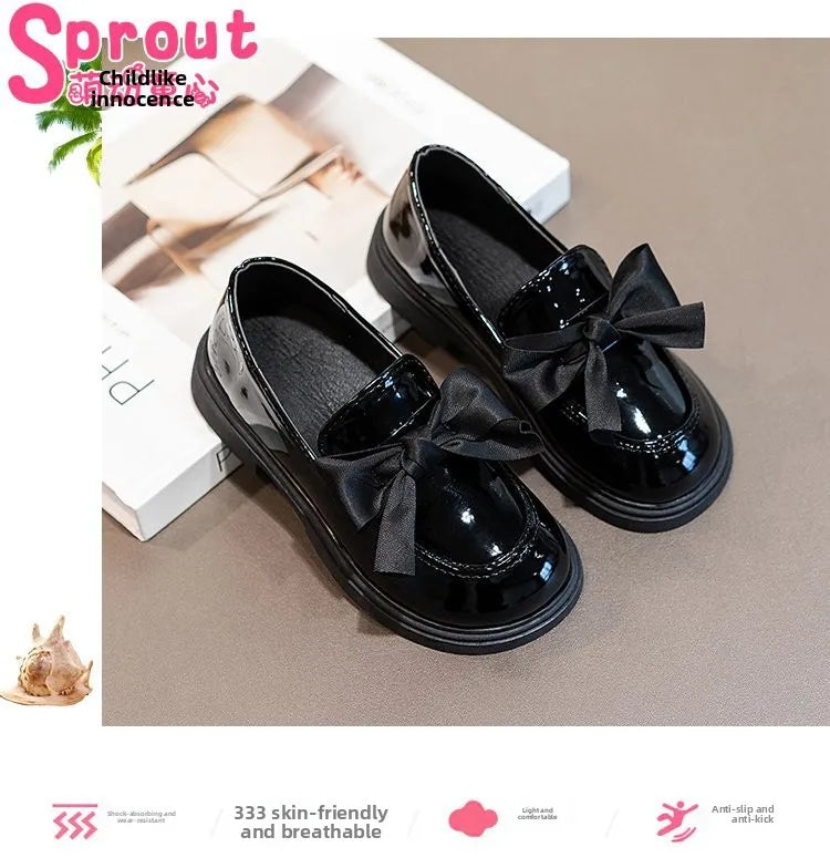 Girls' Leather Bow Oxford Loafers