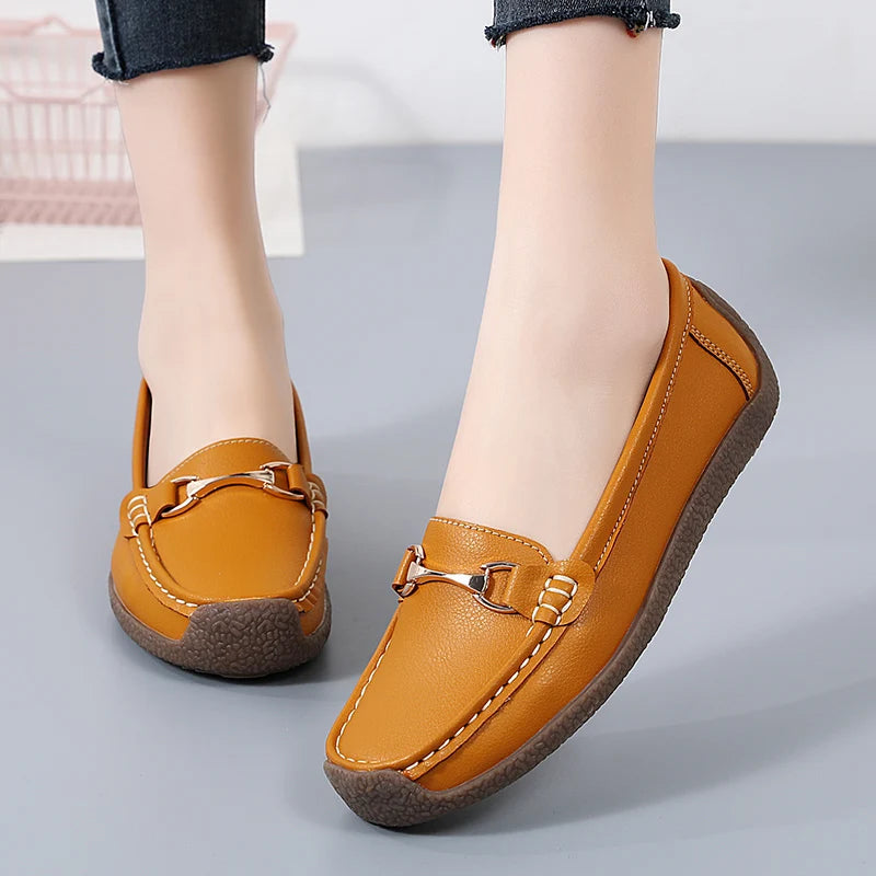 Women's Leather Boat Loafers