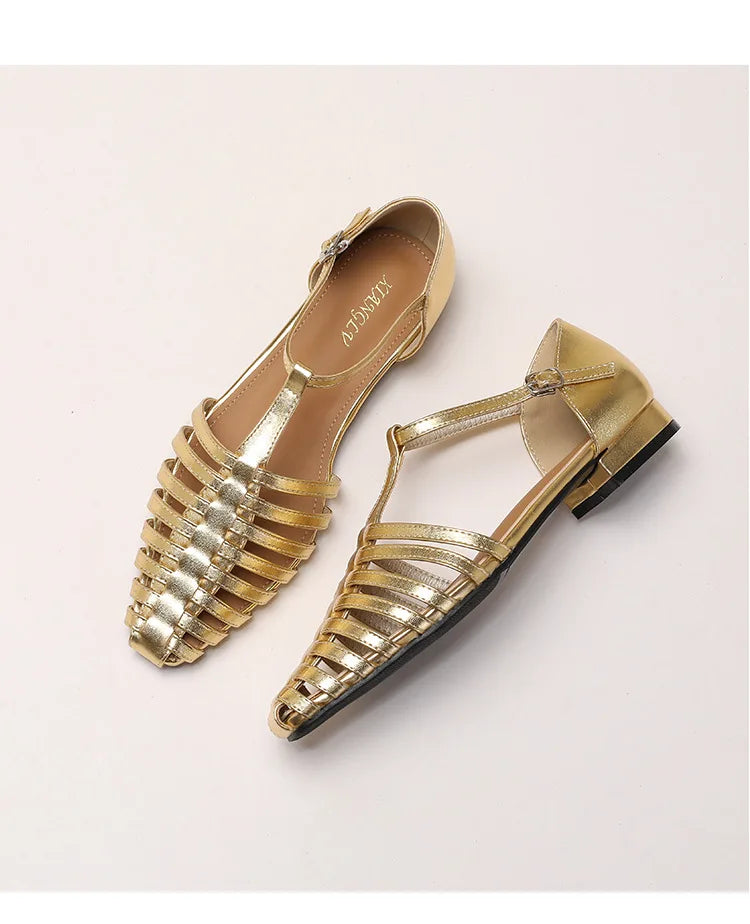 Womens T Bar Woven Ballet Flats woven detail - womens Mary Jane flats UK view 8