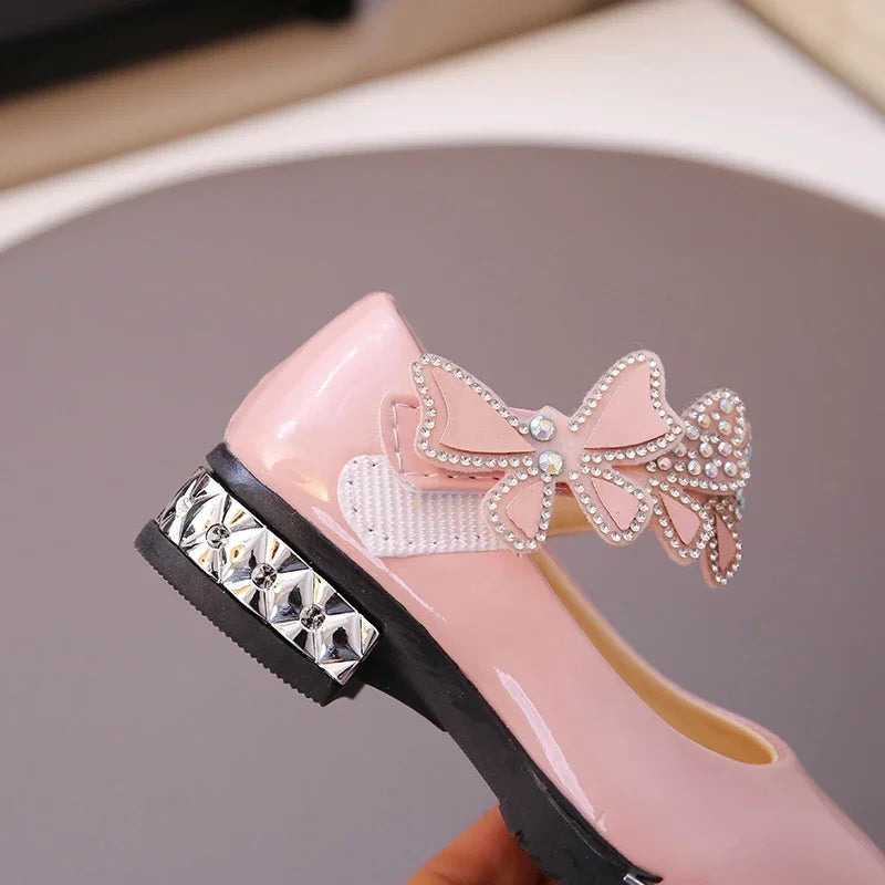 Girls' Rhinestone Butterfly Party Loafers