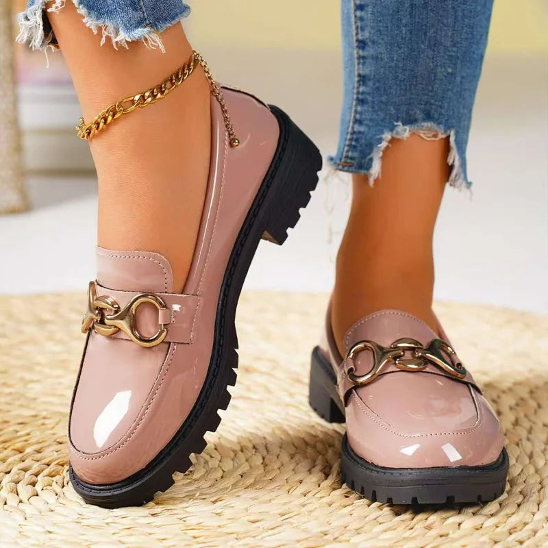 Women's British Style Thick Heel Loafers
