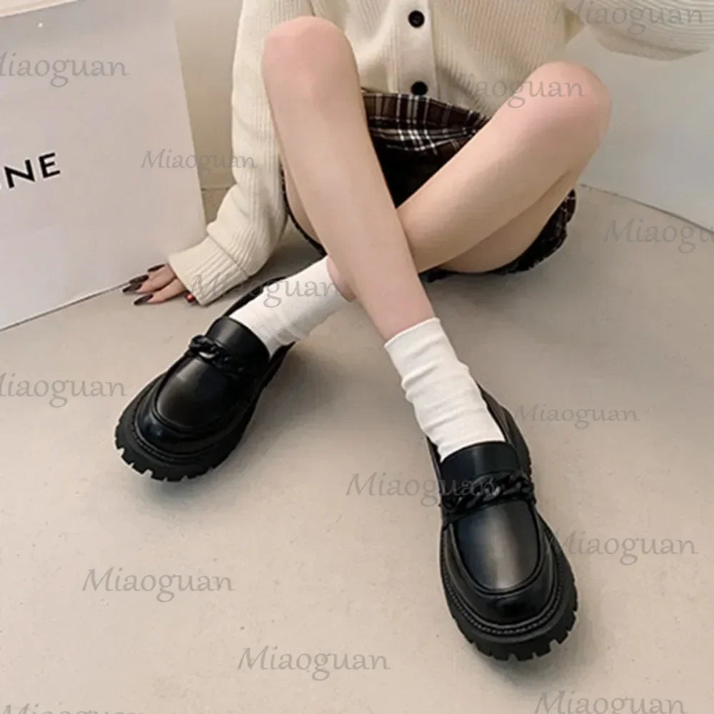 Women's Black Patent Platform Loafers