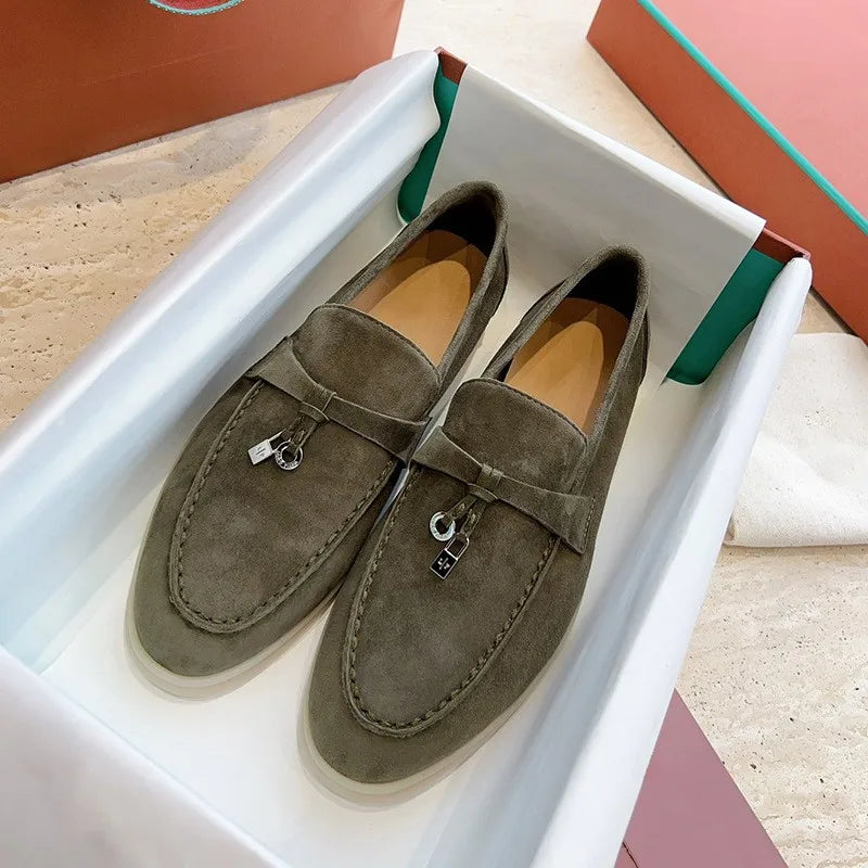 Women's Leather Tassel Slip-On Loafers