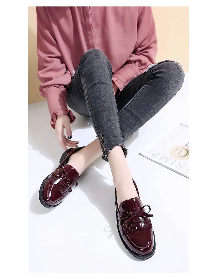 Women's Butterfly Knot Tassel Loafers
