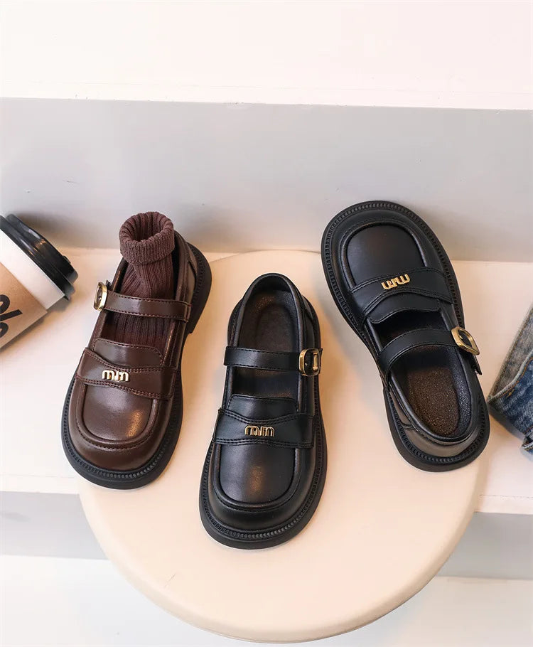 Girls' PU Leather School Loafers