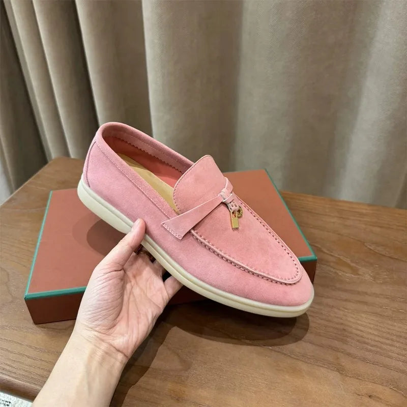 Women's Leather Tassel Slip-On Loafers