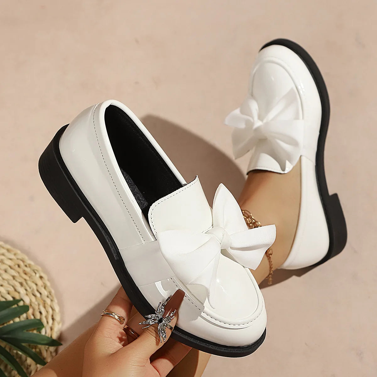 Women's Bow Platform Slip-On Loafers